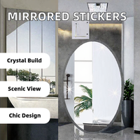 Offre Spéciale Miroir Acrylique Adhésif Ovale Rectangle 27*17cm pour Carrelage Mural et Salle de Bain