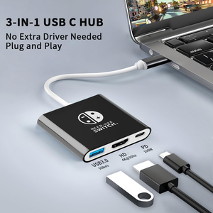 TUTI - Los Más Vendidos, Hub <span class=keywords><strong>USB</strong></span> 3 en 1, ABS HDTV 4k30hz, <span class=keywords><strong>USB</strong></span> <span class=keywords><strong>3.0</strong></span>, <span class=keywords><strong>PD</strong></span> 100w, Estación de Carga Tipo <span class=keywords><strong>C</strong></span> para N-Switch - Product Image 6