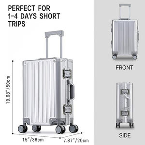 Alüminyum TSA kilit ile <span class=keywords><strong>Pilot</strong></span> bagaj taşımak çok boyutu siyah Spinner alüminyum kasa Unisex sert kolu bavullar bagaj - Product Image 4