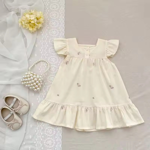 Zomer Nieuwe Baby Romper Geborduurde Bloemen Meisjes Jurkjes Schattige Babykleding - Product Image 6