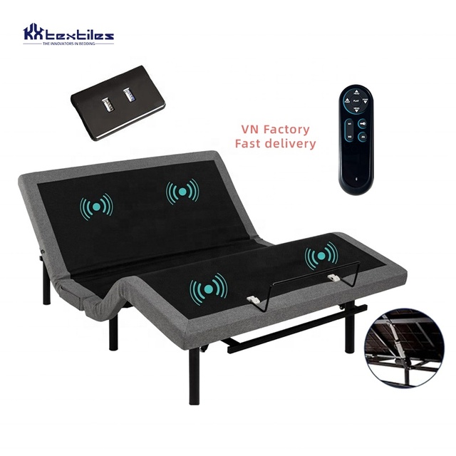 Bedroom Portable Smart Adjustable Bed Frame Wireless Remote Control Nursing Bed for Old People