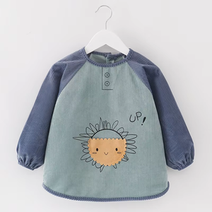 Vente en gros d'usine/OEM robes de bébé enfants mangeant bavoir imperméable anti-salissure automne et hiver à manches longues bavoir motif de dessin animé - Product Image 2