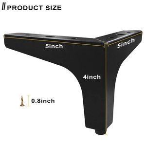 Pieds <span class=keywords><strong>de</strong></span> meubles géométriques urbains, pieds <span class=keywords><strong>de</strong></span> table en métal modernes, support <span class=keywords><strong>de</strong></span> remplacement triangulaire <span class=keywords><strong>de</strong></span> 4 pouces pour armoire, canapé et commode - Product Image 2