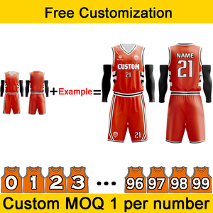 Benutzer definierte LOGO Muster & Zahlen Atmungsaktives Basketball-Uniform-Set mit hoher Elastizität für Männer Atmungsaktives, schnell trocknendes Basketball trikot - Product Image 3