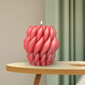 新型艺术旋转雨滴模具装饰品香味蜡烛制作硅胶不规则蜡烛模具DIY