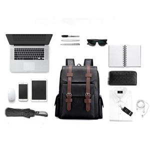 Fashion Style Pu Soft Surface Large Capacity Student Leather <b>Backpack</b> Men Bag Sports Leisure Waterproof <b>Backpack</b> - Product Image 6