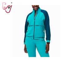 Vestes de blouse médicale à manches longues personnalisées, en spandex, extensible dans les quatre sens, automne-hiver, femmes, uniformes d'infirmière d'hôpital