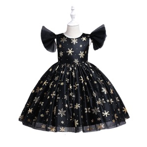 Childrens Witch Costume Dress Black Gold Snowflake Print Halloween Party Outfit Girls Size 3-12 - Product Image 5