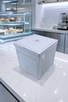 Boîte à gâteau transparente en PET pour la vente en gros, emballage cadeau, qualité alimentaire, avec fenêtre transparente, pour pâtisserie, finition mate, gaufrage, portable