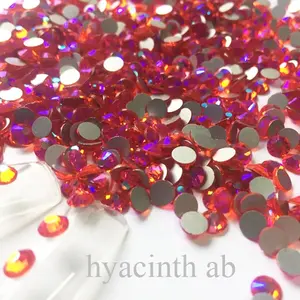 Lucido di arte del chiodo rhinestones di vetro giacinto ab strass perline