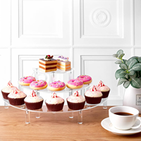 Présentoir rehausseur en acrylique moderne détachable personnalisé 3 étagères design suspendu montage facile support élégant pour cupcake dessert pour
