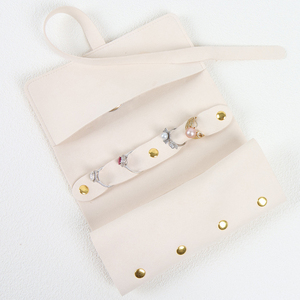 Microfiber Soft Fold Over Portable Jewelry Packing Storage Pouch Organizer 38x18cm Fashionable Travel Roll Bag - Product Image 3