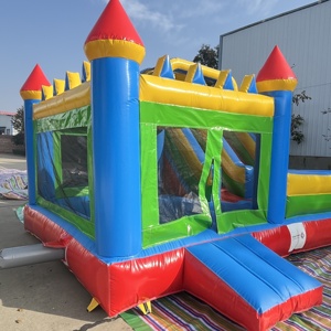 Castillo Inflable con Tobogán, Combinado, para Alquiler Comercial, Cama Elástica para Fiestas Infantiles, con Soplador, PVC, 6m*5m, Ecológico - Product Image 4