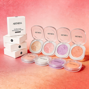 ไฮไลท์เตอร์แบบอัดแข็ง 7 เฉดสี สูตรวีแกน ไม่ทดลองกับสัตว์ ช่วยเพิ่มความกระจ่างใสให้ใบหน้า ผลิตจากโรงงาน ขายส่ง - Product Image 2