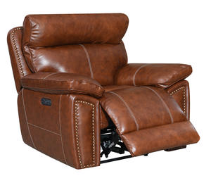 लक्जरी आधुनिक एक्सपेंडेबल वास्तविक चमड़े के इलेक्ट्रिक रिक्लियर सोफा लकड़ी के फ्रेम और लिविंग रूम के लिए धातु के पैरों के साथ सेट - Product Image 4