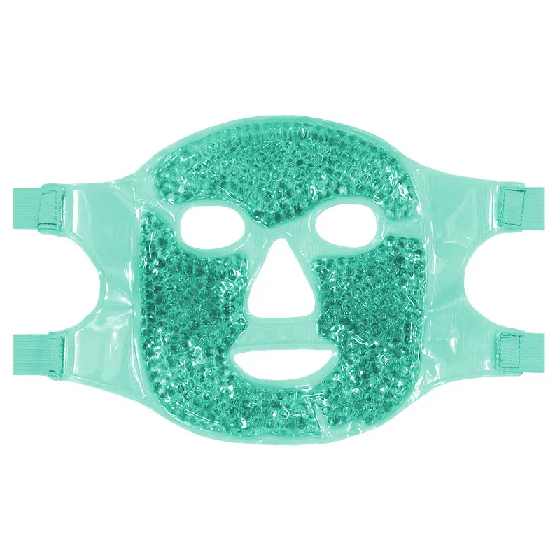 Masque facial de glace réutilisable et masque de glace à perles de gel de refroidissement chaud chauffé