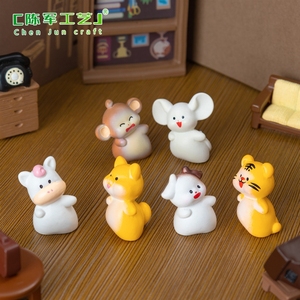 Tête inclinable Weij Landscape, 12 signes du zodiaque chinois, accessoires décoratifs DIY pour sacs surprises, mini ornement de voiture ou de bureau - Product Image 4