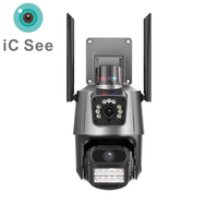 NOUVELLE caméra de sécurité extérieure sans fil ICsee 6MP PTZ, caméra IP Wifi à double objectif, audio bidirectionnel