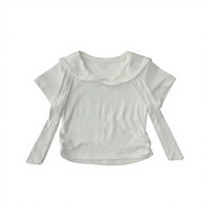 Maglietta per Bambina <span class=keywords><strong>con</strong></span> Collo Tondo e Maniche Corte, Stampa Cartoon, Stile Preppy, in Cotone Ecologico e Spandex, <span class=keywords><strong>con</strong></span> Fiocco per Bambini - Product Image 4