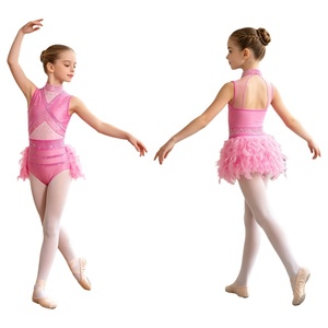 Traje de Gimnasia para Niñas, Sublimado, sin Mangas, con Pantalones Cortos, Spandex, para Danza, Entrenamiento, Práctica y Competencia - Product Image 2