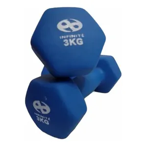 Infinité paio di 3 Kg Neoprene esagonali manubri in ferro e gomma per esercizi a casa braccia e corpo Fitness palestra e uso domestico - Product Image 3