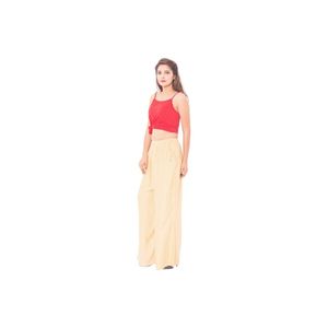 Pantalon palazzo en rayonne pour femmes et filles, style décontracté, taille haute élastique, tissu respirant, idéal pour l'été - Product Image 1