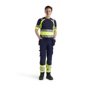 BLAKLADER - 342110308833XL Camiseta Azul marino/Amarillo de alta visibilidad-EAN 7330509620977 ROPA DE TRABAJO DE LA HI-VIS - Product Image 4
