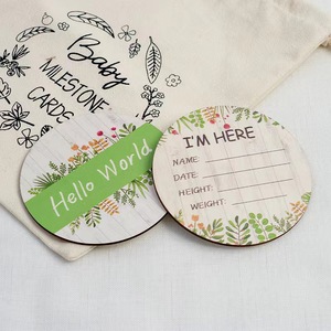 Nouveau design en bois bébé cartes d'étape mensuelles avec signe d'annonce grossesse et cadeaux pour garçons et filles nouveau-né Photo Prop - Product Image 3