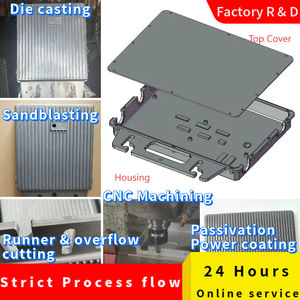 Services de fonderie d'aluminium OEM/ODM : Boîtier et couvercle supérieur pour micro-onduleur solaire M800, en alliage anodisé ADC12/5052 - Product Image 3