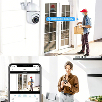 Cámara de Seguridad para el Hogar con Visión Nocturna CMOS de 1080P, PTZ de 360°, Wi-Fi de 2.4GHz, Almacenamiento en la Nube, Alarma y Notificaciones Push