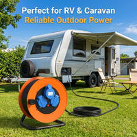 Enrouleur de câble électrique portable rétractable en plastique, 4 prises, 10M 20M 30M 50M, pour extérieur 220V