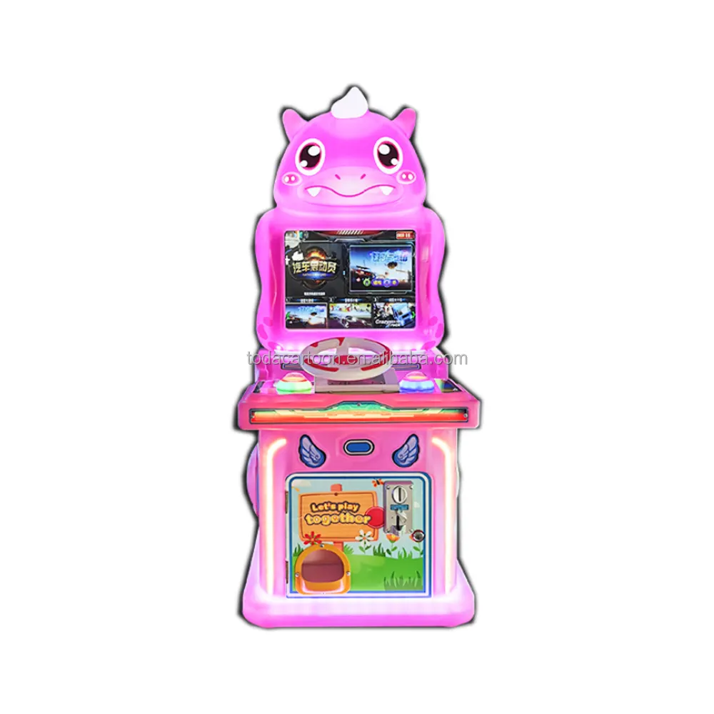 2021 new hot 19 inch kids indoor coin operated fishing driving car shooting parkour game machine
