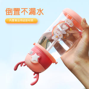 แก้วน้ำเด็ก ลายเขากวาง ขนาดใหญ่ ดีไซน์การ์ตูน พร้อมฝาปิดและสายสะพายสำหรับเด็ก - Product Image 4