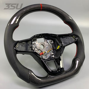 Volante de fibra de carbono de carreras con LED para Volkswagen <span class=keywords><strong>MK8</strong></span> Golf Life <span class=keywords><strong>GTI</strong></span> GTD R Gts R-Line Variant New Car Parts - Product Image 2