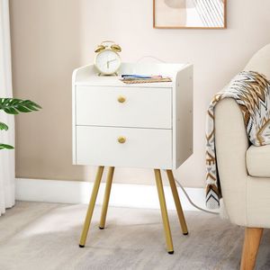 Table <span class=keywords><strong>de</strong></span> chevet blanche en gros avec 2 tiroirs, table <span class=keywords><strong>de</strong></span> chevet blanche à deux tiroirs, table <span class=keywords><strong>de</strong></span> chevet blanche à 2 tiroirs pour chambre à coucher - Product Image 5