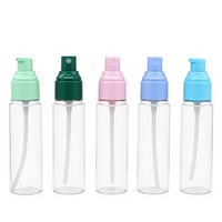 Bouteille en PET de 80 ml, 100 ml, 120 ml, 150 ml avec pulvérisateur à brume, pompe de traitement, bouteille cosmétique en plastique blanc pour lotion, emballage pour soins de la peau