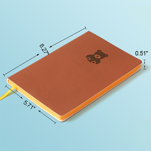 Carnet en cuir PU personnalisable A5 de haute qualité avec motif <span class=keywords><strong>petit</strong></span> ours, couverture souple et bordure colorée mignonne, reliure rigide pour l'école, emballé en OPP - Product Image 1