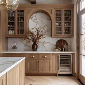 CBMMart Personnalisé Simple Français Ouvert Éclairage Verre Rangement du Vin Salle à Manger Armoire Modulaire de Cuisine Meuble Table à Café - Product Image 6