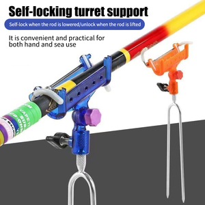Soporte de tierra de doble propósito para caña de pescar, torreta autoblocante, poste con caña de mar manual, nueva condición, suministros de pesca - Product Image 6