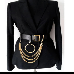 <span class=keywords><strong>Ceinture</strong></span> punk à anneaux, rivets métalliques dorés, chaîne de taille, accessoires pour femmes, <span class=keywords><strong>ceinture</strong></span> en cuir personnalisée, <span class=keywords><strong>ceinture</strong></span> enveloppante en forme de O - Product Image 1