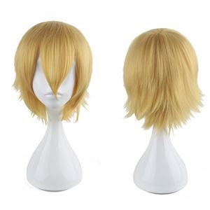 Elegante Peluca Corta Rubia para <span class=keywords><strong>Hombre</strong></span>, Peluca Sintética para Cosplay, Estilo Moderno, Uso Diario, Anime, Cosplay, Fiesta, Halloween - Product Image 1