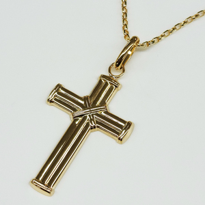 Amuletos religiosos de oro 18 pequeños cruzados ligeros para la fabricación permanente de joyas - Product Image 3