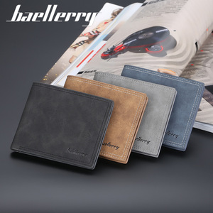 กระเป๋าสตางค์แบบสั้นสำหรับผู้ชายแบรนด์ Baellerry บางเฉียบ มีช่องใส่บัตรหลายช่อง แฟชั่นสีพื้น ใช้ได้ทุกวัน - Product Image 4