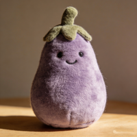 Boneka Terong Ungu Kustom Grosir, Boneka Sayuran Lembut Isi Dakron, OEM/ODM, Hadiah yang Dapat Disesuaikan