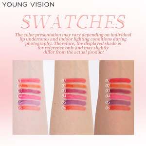 Le brillant à lèvres liquide imperméable en forme de cœur 6 couleurs peut être mélangé et assorti en tant qu'eau de rouge à lèvres de beauté multifonctionnelle - Product Image 2