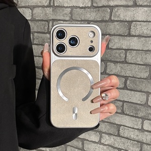 Funda de Cuero Magnética Antigolpes para iPhone 17 Plus, 15, 14 Pro Max, Estilo Ejecutivo y Cowboy, Colores Puros, para iPhone 16, 15, 14 - Product Image 1
