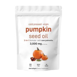 OEM 3000mg Saw Palmetto huile de graines de citrouille Gélules Dosage adulte Suppléments à base de plantes pour la croissance des cheveux 2 capsules par jour - Product Image 1