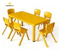 Meubles d'école et de maternelle modernes, durables, ergonomiques, respectueux de l'environnement, table et chaise en plastique pour enfants, hauteur fixe, pour salle de classe