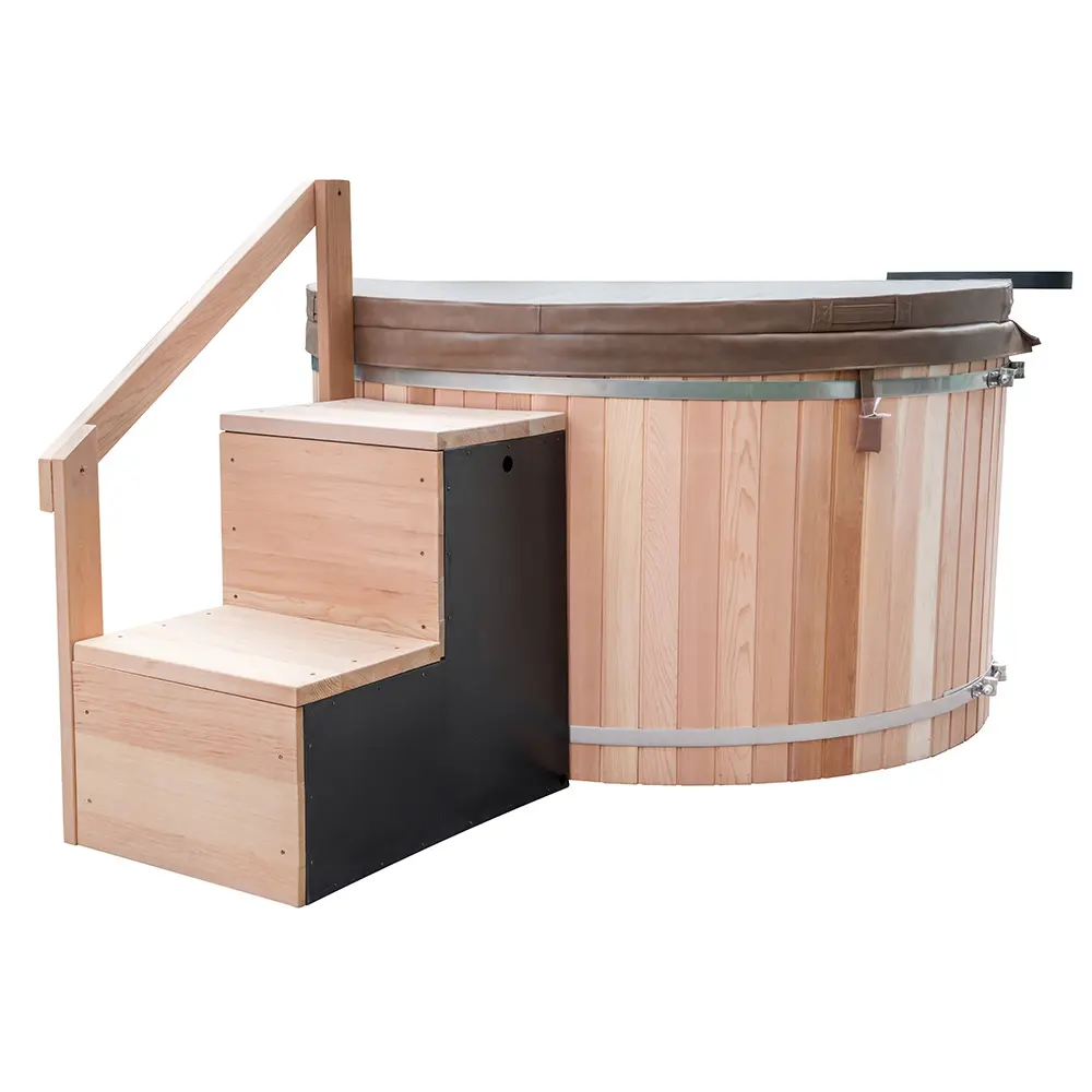 Red Cedar Barrel Hydro Spa Tub อ่างสปา/อ่างน้ำร้อน,ระบบกรองการหมุนเวียนความร้อนในตัว