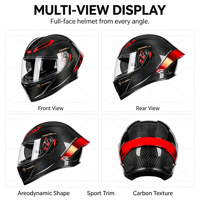 Casque de moto intégral professionnel en fibre de carbone 3K, homologué DOT ECE, ultra léger, casque de course, logo personnalisé